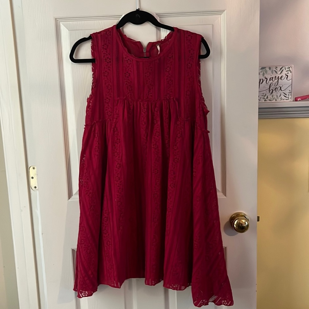 Red Lacey free people dress size large